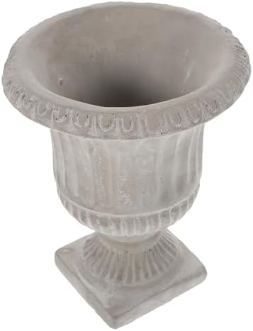 STOBAZA Cement Vase with Vertical Stripes Design