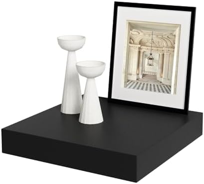 WELLAND 9 14 Inch Black Floating Shelves for Wall