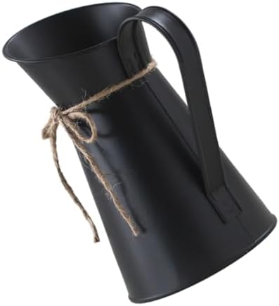 VINTORKY Rustic Metal Flower Vase for Vintage Home Decor