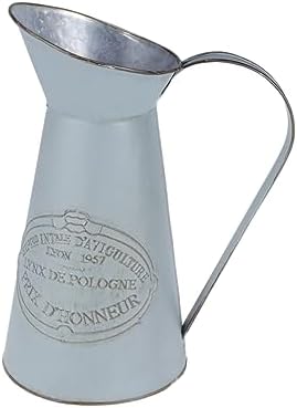 Rustic Metal Pitcher Vase for Home Decor