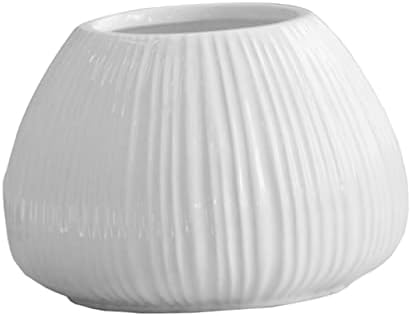 Vertical Striped Ceramic Flower Vase for Home Decor