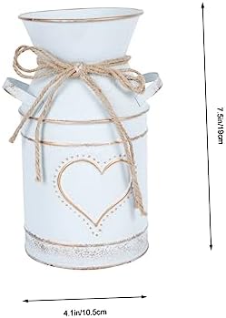 Vintage Galvanized Flower Vase Rustic Decorative Pot