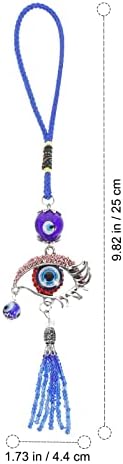HOMSFOU Evil Eye Car Hanging Ornament Turkish Blue Pendant Decor for Rear View Mirror Window Door Balcony Red