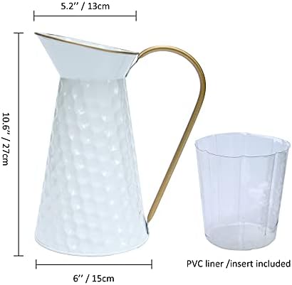Elegant White Metal Flower Vase for Farmhouse Decor