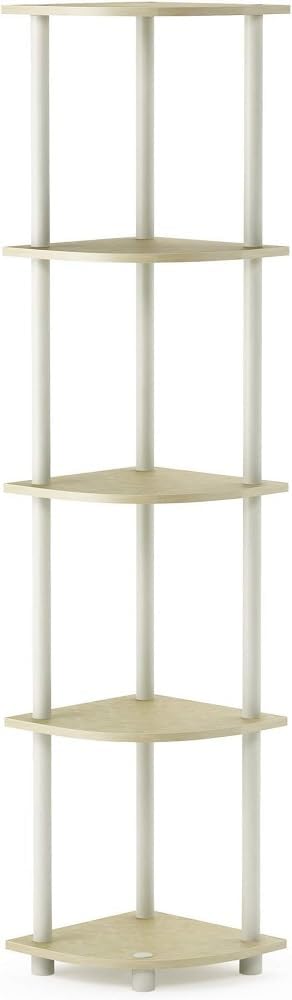 Furinno Turn-N-Tube 5 Tier Corner Display Rack White