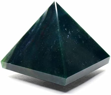 HQRP 55mm Green Blue Bloodstone Pyramid Natural Crystal Mineral Polished Stone - India