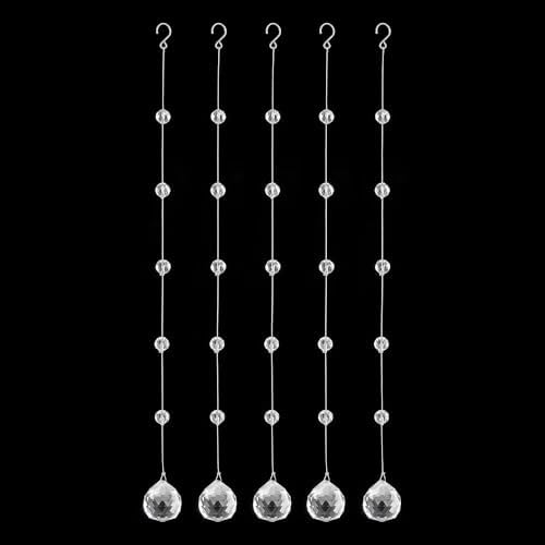 Crystal Beaded Strands with Clear Glass Beads for Wedding and Home Decor