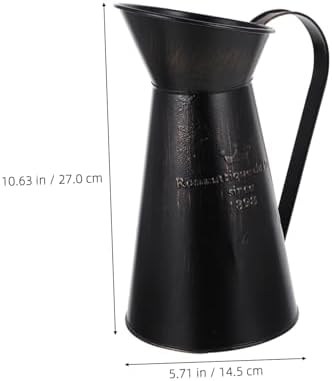Rustic Farmhouse Iron Vase - Black Decorative Centerpiece