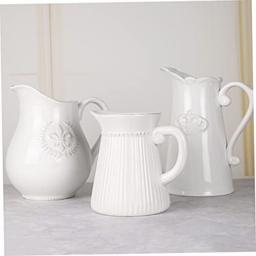 Trendy White Ceramic Flower Holder Decorative Vase
