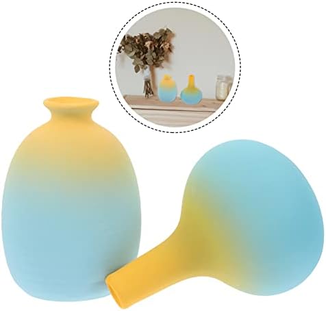 2pcs Rustic Style Gradient Ceramic Vase for Home Decor