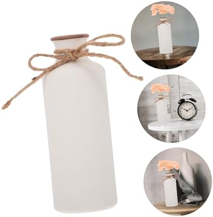 White Ceramic Round Decorative Vase for Home Decor