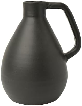 Matte Black Ceramic Pitcher with Handle