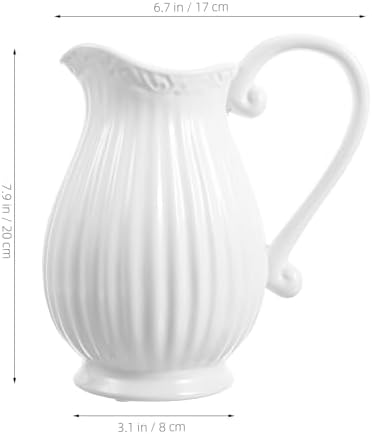 Cabilock White Ceramic Vase 79 Inch Farmhouse Pitcher