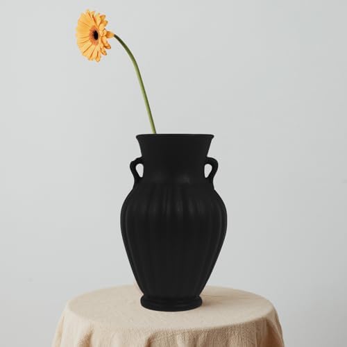 VOSAREA White Ceramic Floral Pitcher Vase