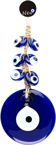 Nevfactory Blue Evil Eye Wall Hanging with Beads