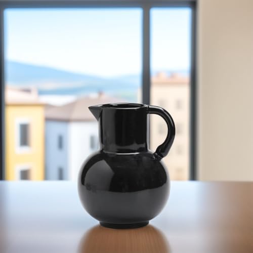 Farmhouse Ceramic Pitcher Vase for Dried Flowers and Home Decor