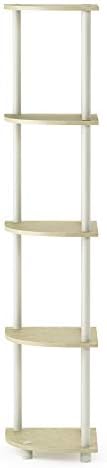 Furinno Turn-N-Tube 5 Tier Corner Display Rack White