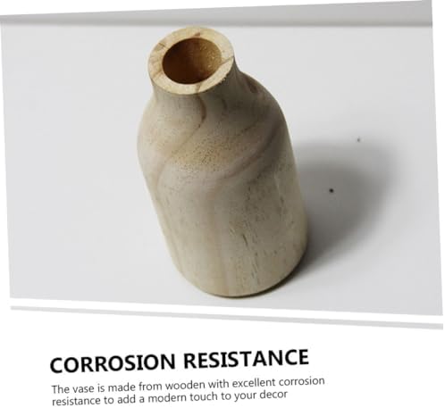 Rustic Small Pine Wood Vase for Table Centerpiece