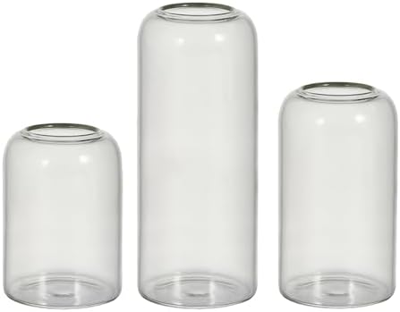 Tahnach Glass Bud Vases Set of 3 Clear Vases for Centerpieces