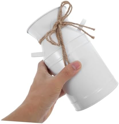 Vintage Metal Vase with Handle for Home Decor