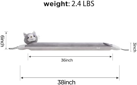 Sunolga 38 Inches Weighted Door Draft Stopper Gray Cat Shape