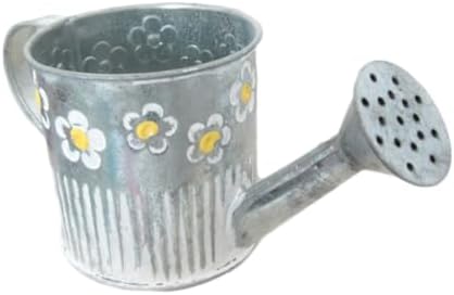 VINTORKY Iron Watering Pot Shape Flower Vase for Home Decor