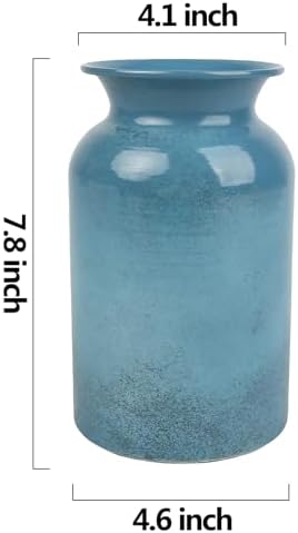 Shabby Chic Blue Galvanized Milk Can Vase 78 H
