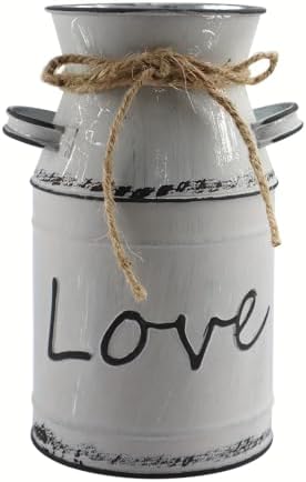 Love Pattern Vase Galvanized Antique Gray 76 Inch