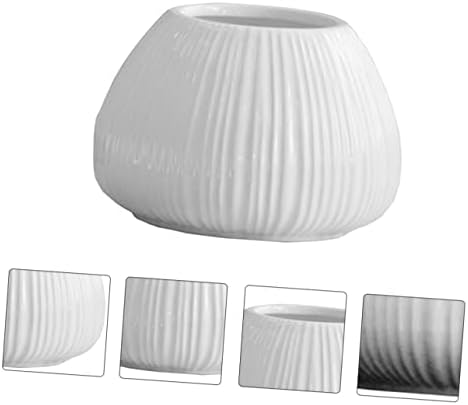 Vertical Striped Ceramic Flower Vase for Home Decor