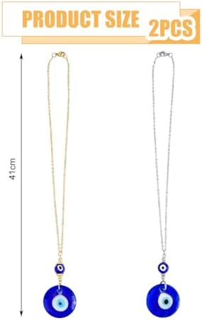 SUPERFINDINGS 2Pcs Evil Eye Hanging Ornaments for Car and Home Decor