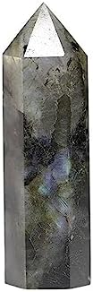 AtkitS Natural Gem Hexagonal Column Rose Quartz Energy Crystal Therapy Rod