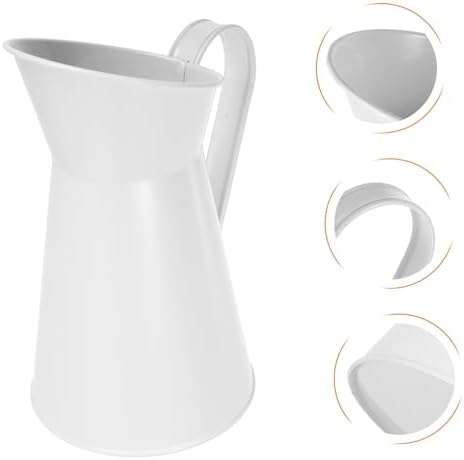 Retro Flower Jug Iron Vase with Side Handle for Balcony and Desktop Display