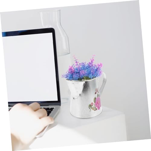 Rustic Metal Flower Bucket Vintage Iron Vase for Home Decor