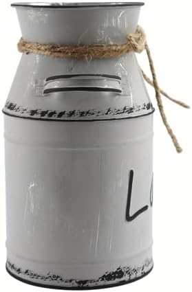 Love Pattern Vase Galvanized Antique Gray 76 Inch