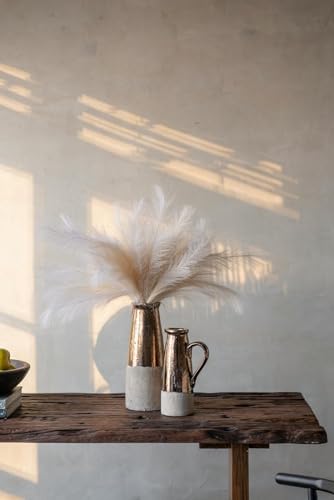 AB Home Farmhouse Pitcher Vase - Cream White and Gold