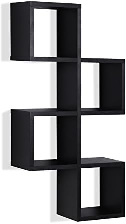 Danya B Cubby Chessboard Wall Shelf - Horizontal or Vertical Black