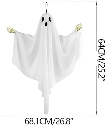 Halloween Ghost Hanging Ornament with Hand Bones
