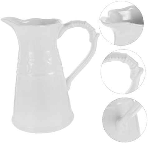 Vintage Ceramic Milk Pitcher Vase with Handle