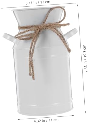 Vintage Metal Vase with Handle for Home Decor