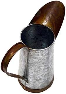 Vintage Galvanized Metal Large Pitcher Flower Holder Vase