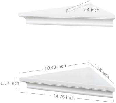AHDECOR White Corner Shelves Set of 2