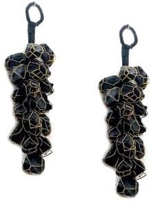 Set of 2 Natural Black Tourmaline Door Car Hanging for Good Luck Protection