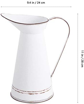 DOITOOL Vintage French Galvanized Vase for Home Decor