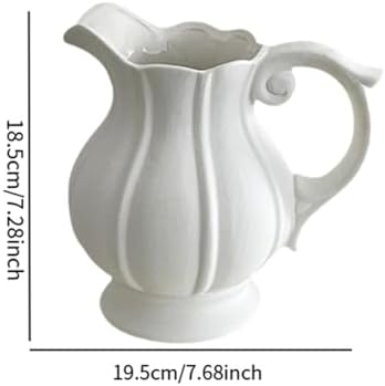 Fenteer Ceramic Flower Vase Jug Pitcher Decorative Vase for Home and Cafe
