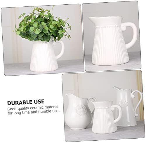 Trendy White Ceramic Flower Holder Decorative Vase