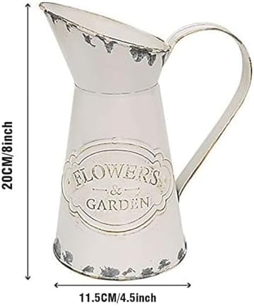 Rustic Shabby Chic Small Metal Flower Vase