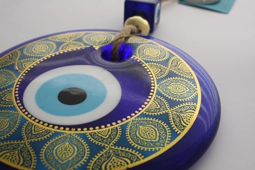 Nevfactory Evil Eye Wall Decor Blue Frame 511 Inch