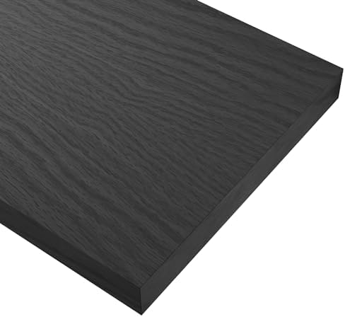 Black 24 Inch Floating Shelves with Invisible Brackets for Wall Decor