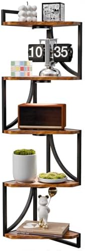 HAAYOT 5-Tier Corner Shelf with LED Lights