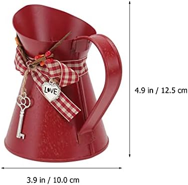 Vaguelly Rustic Red Galvanized Flower Bucket Vase